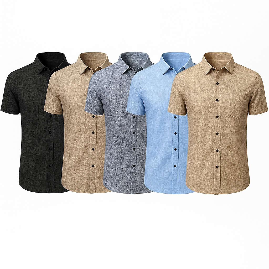 Kit de Camisas Sociais Montieri em Linho, Viscose e Elastano + Brindes