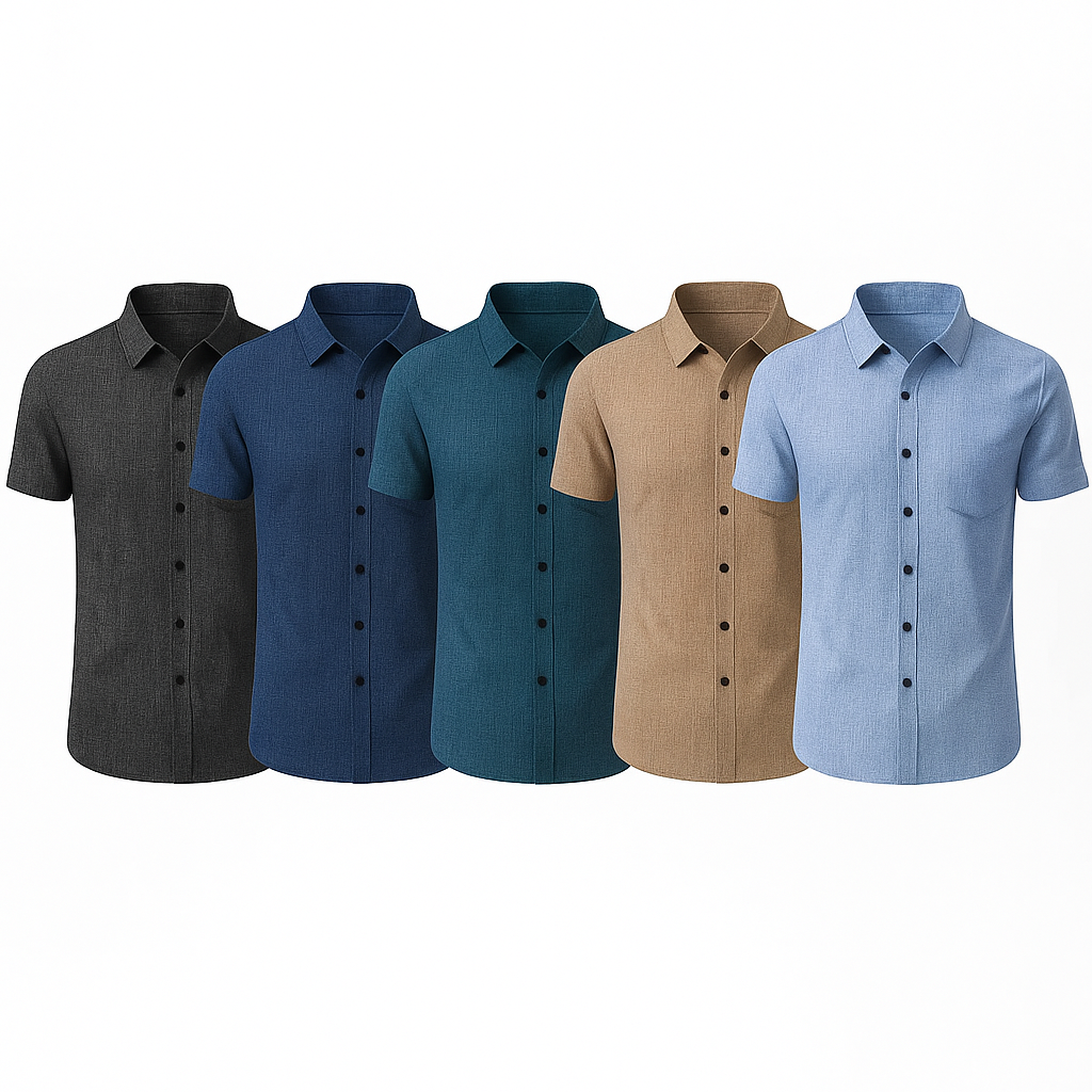 Kit de Camisas Sociais Montieri em Linho, Viscose e Elastano + Brindes