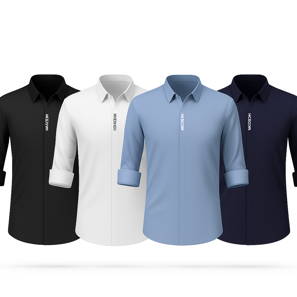 Kit de Camisas Sociais Makatto em Seda, Poliéster e Elastano + Brindes
