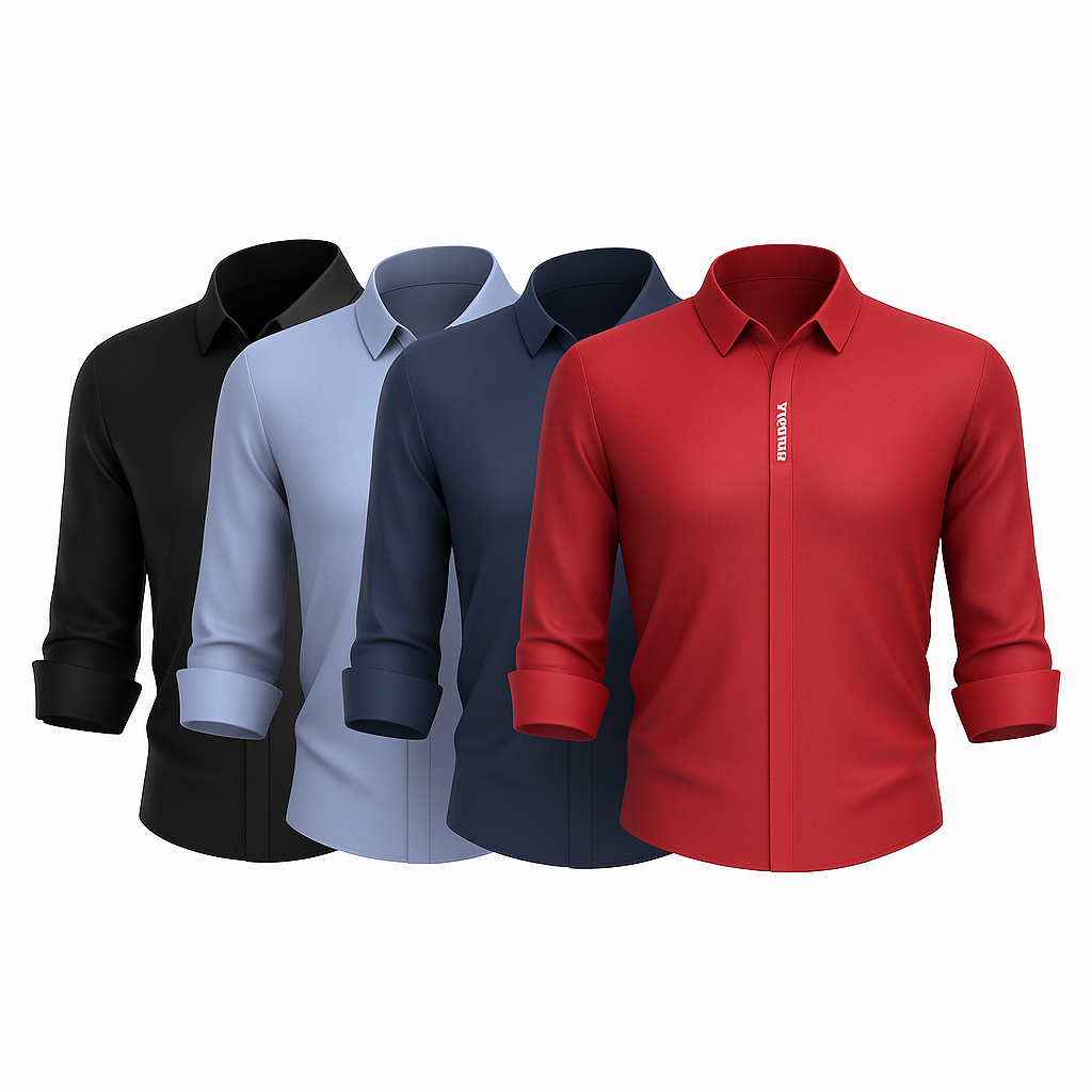 Kit de Camisas Sociais Makatto em Seda, Poliéster e Elastano + Brindes