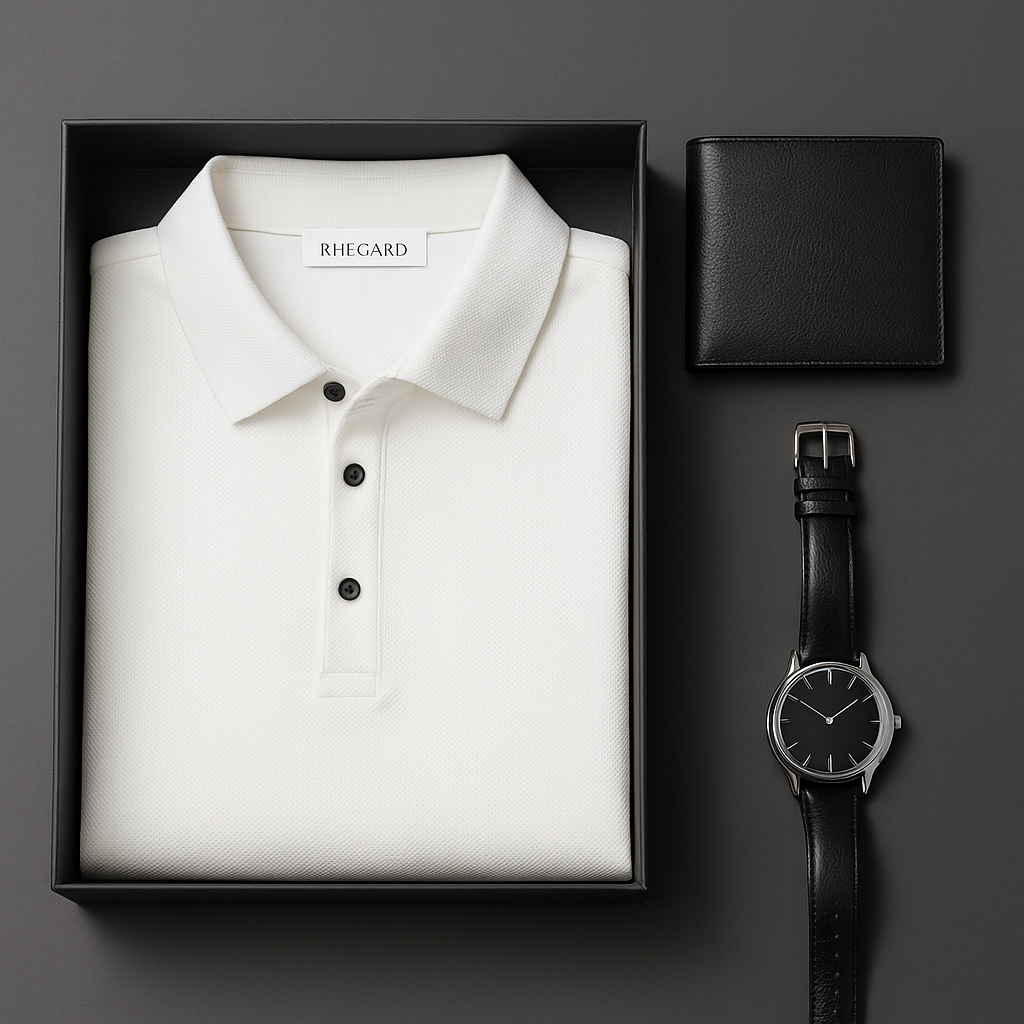 Kit de Camisas Polo Rhegard em Seda, Poliéster e Viscose + Brindes