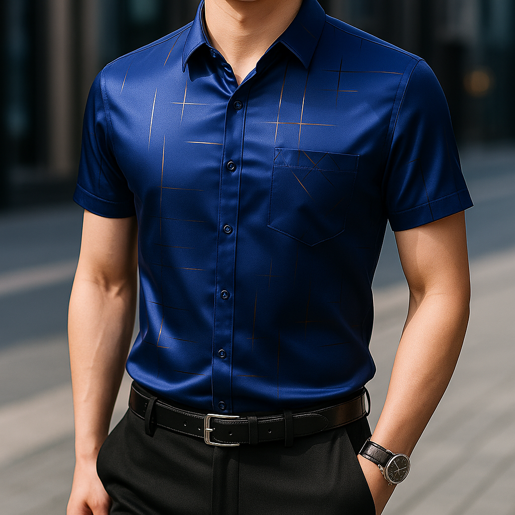 Kit de Camisas Sociais Zathier em Seda, Poliéster e Viscose