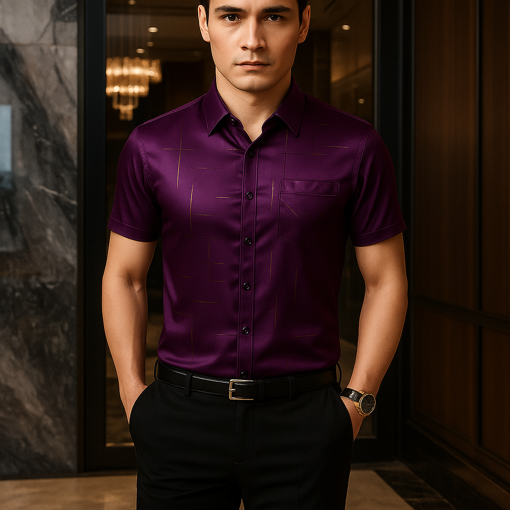 Kit de Camisas Sociais Zathier em Seda, Poliéster e Viscose