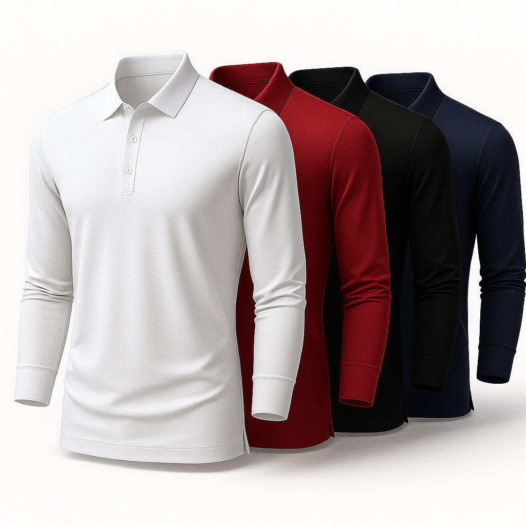 Kit de Camisas Polo Rhegard em Seda, Poliéster e Viscose + Brindes