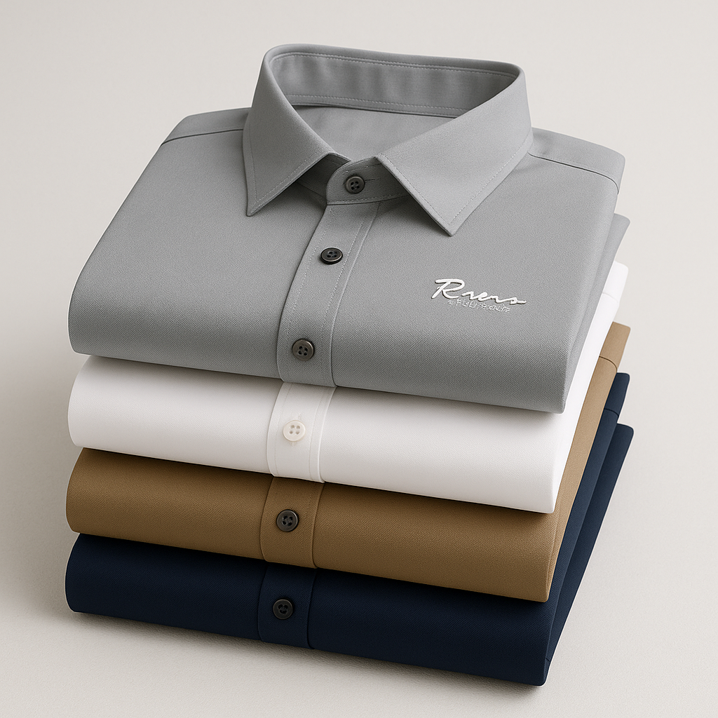 Kit de Camisas Sociais Rienzo em Seda, Poliéster e Viscose + Brindes