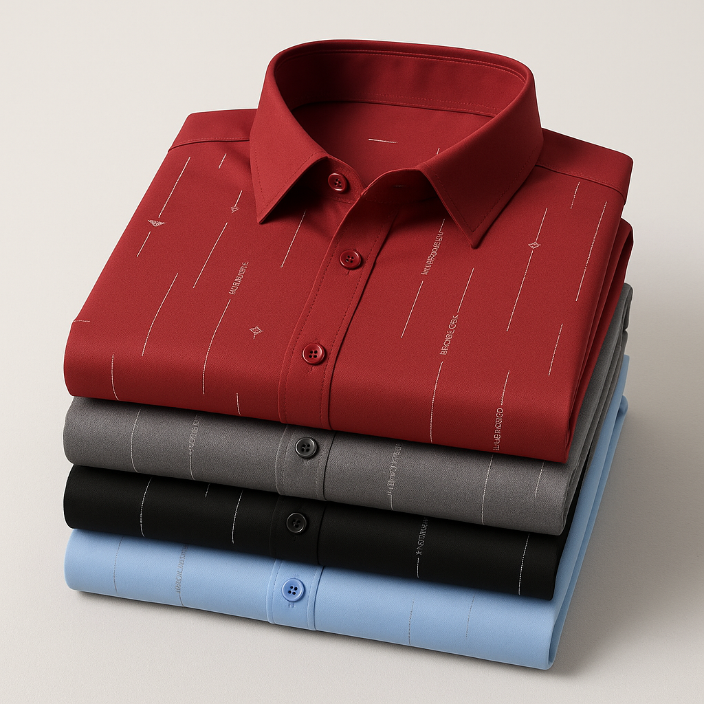 Kit de Camisas Sociais Marquessio em Seda e Poliéster + Brindes