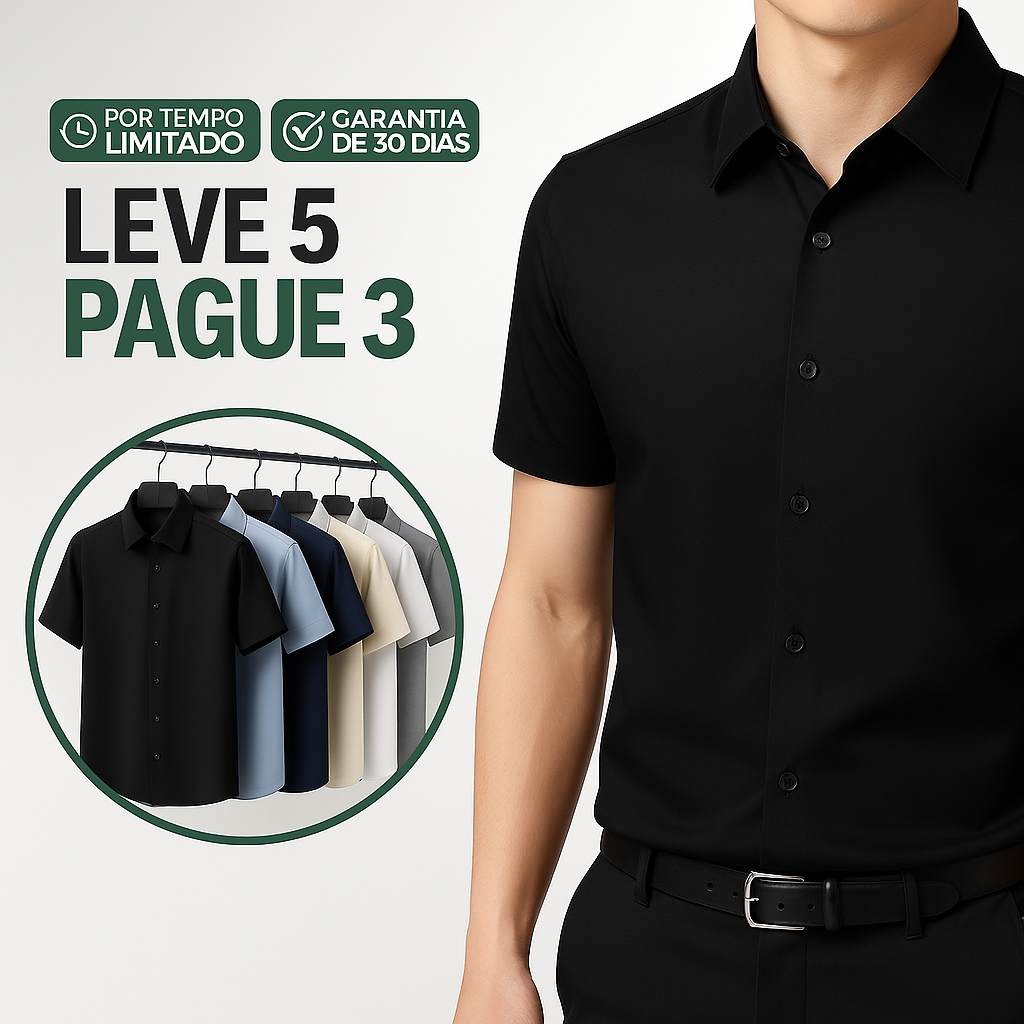 Kit de Camisas Sociais Vastelli em Poliéster + Brindes