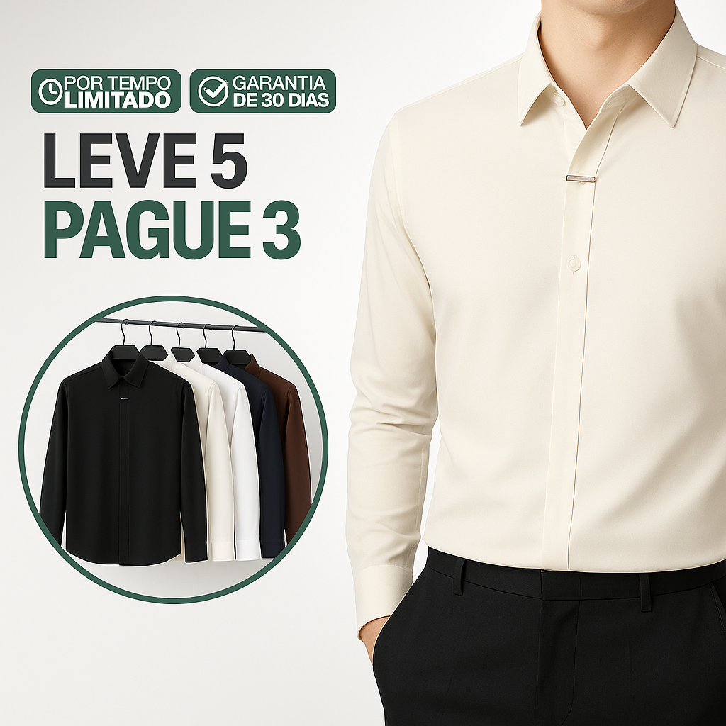 Kit de Camisas Sociais Vrelok em Seda e Viscose + Brindes