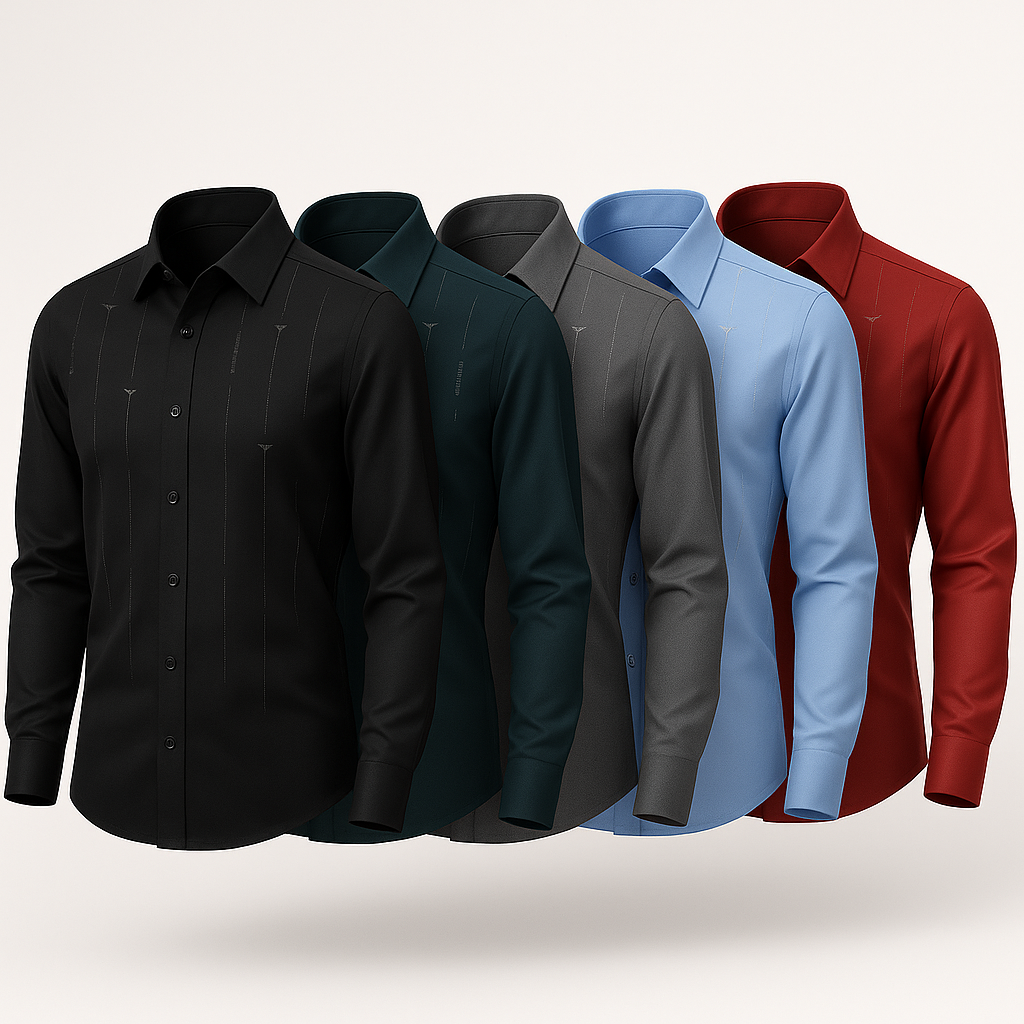Kit de Camisas Sociais Marquessio em Seda e Poliéster + Brindes