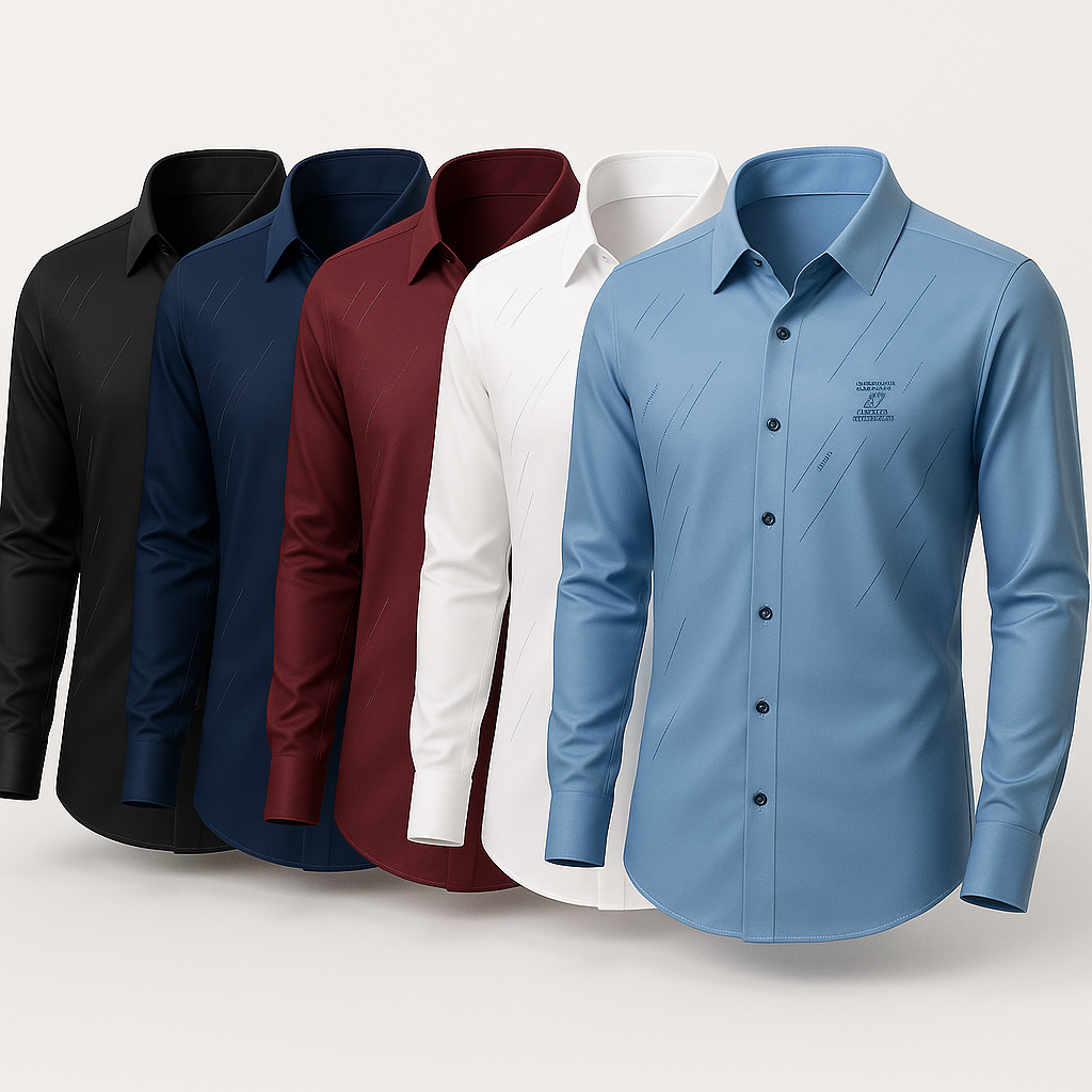 Kit de Camisas Sociais Zorvick em Seda e Poliéster + Brindes