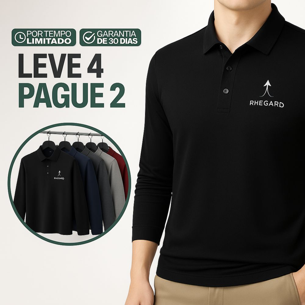 Kit de Camisas Polo Rhegard em Seda, Poliéster e Viscose + Brindes