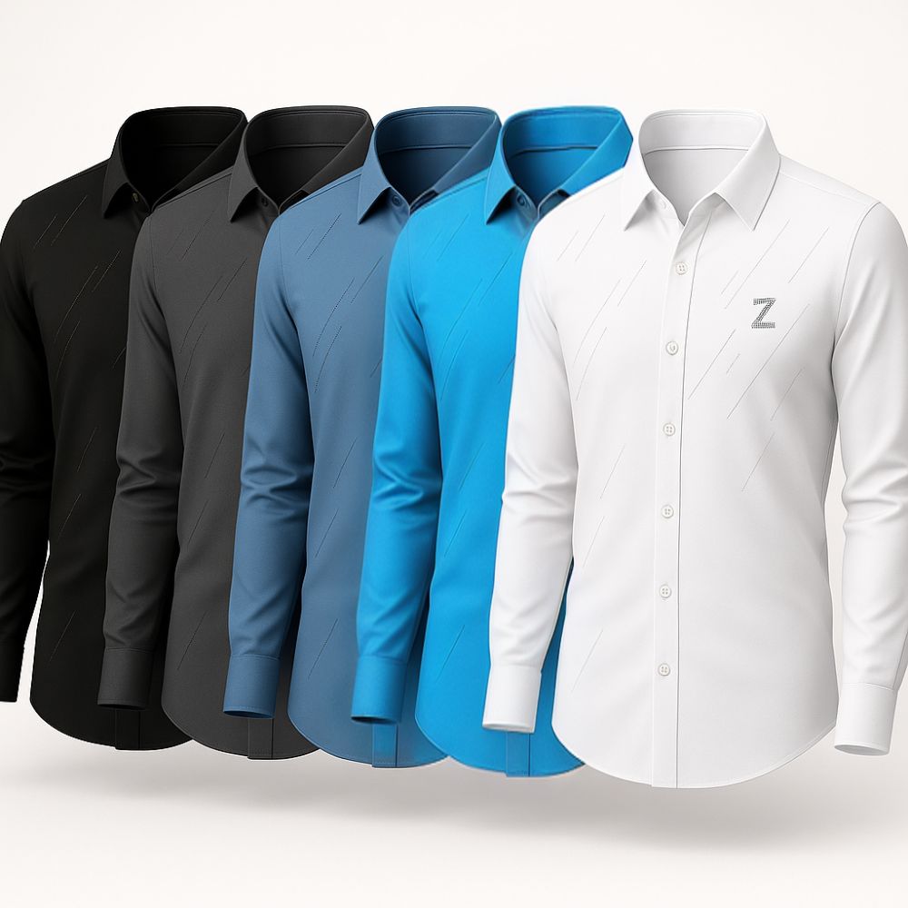 Kit de Camisas Sociais Zorvick em Seda e Poliéster + Brindes