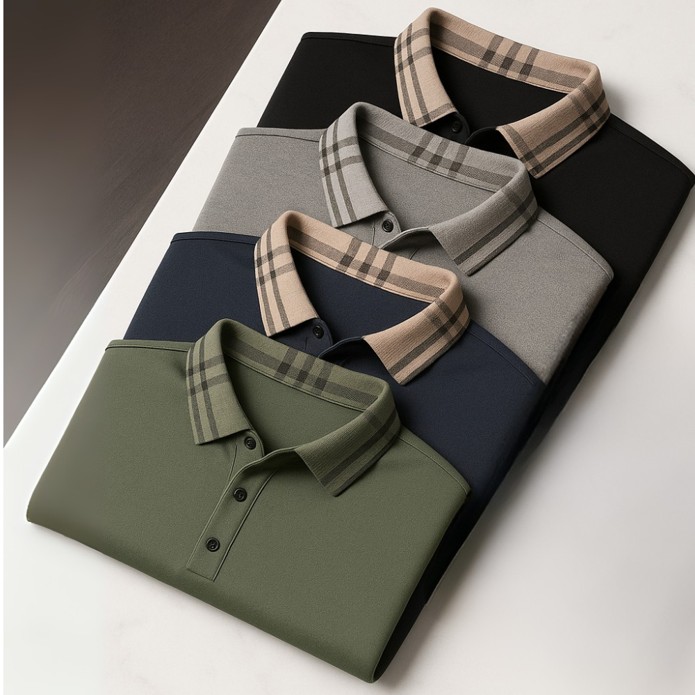 Kit de Camisas Polo Rivano em Seda, Poliéster e Viscose + Brindes