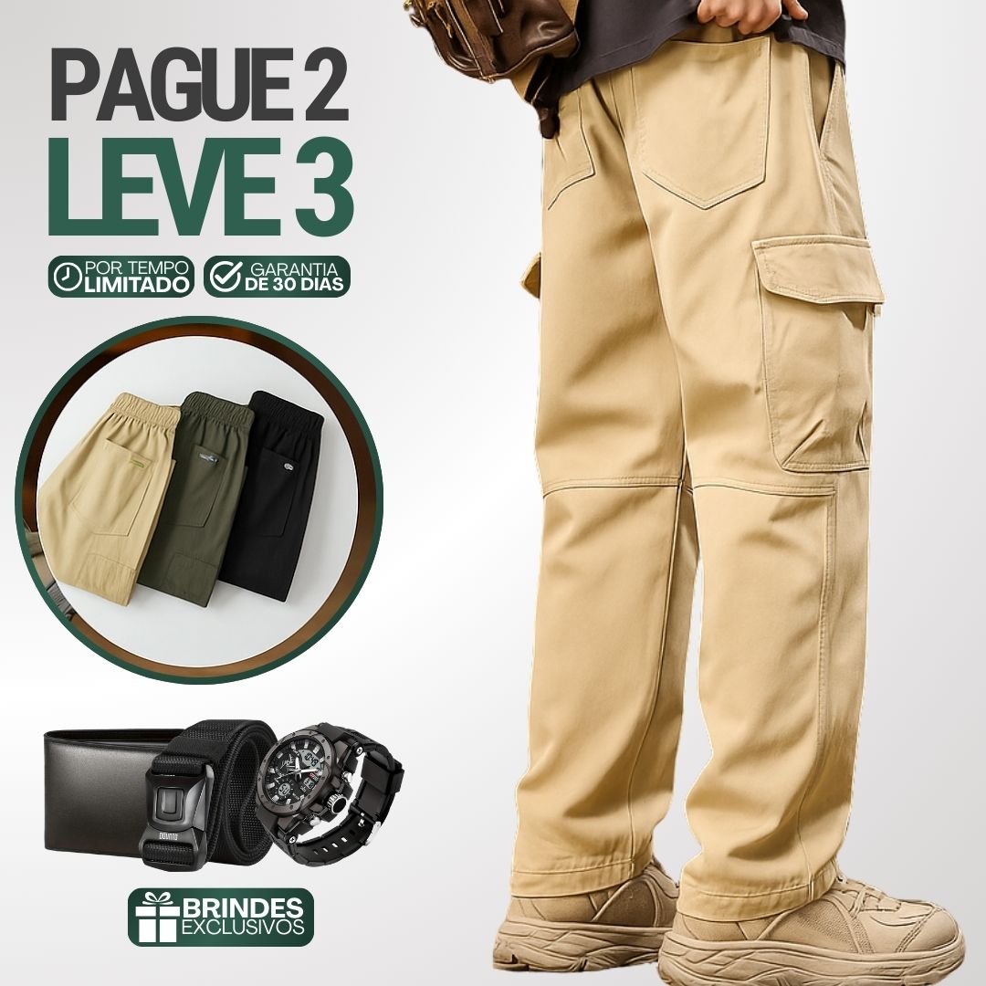 Kit de Calças Táticas Militares Vellardo em Algodão e Poliéster + Brindes